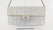 Load image into Gallery viewer, Chanel Chocolate Bar Rhinestone Flap Silver