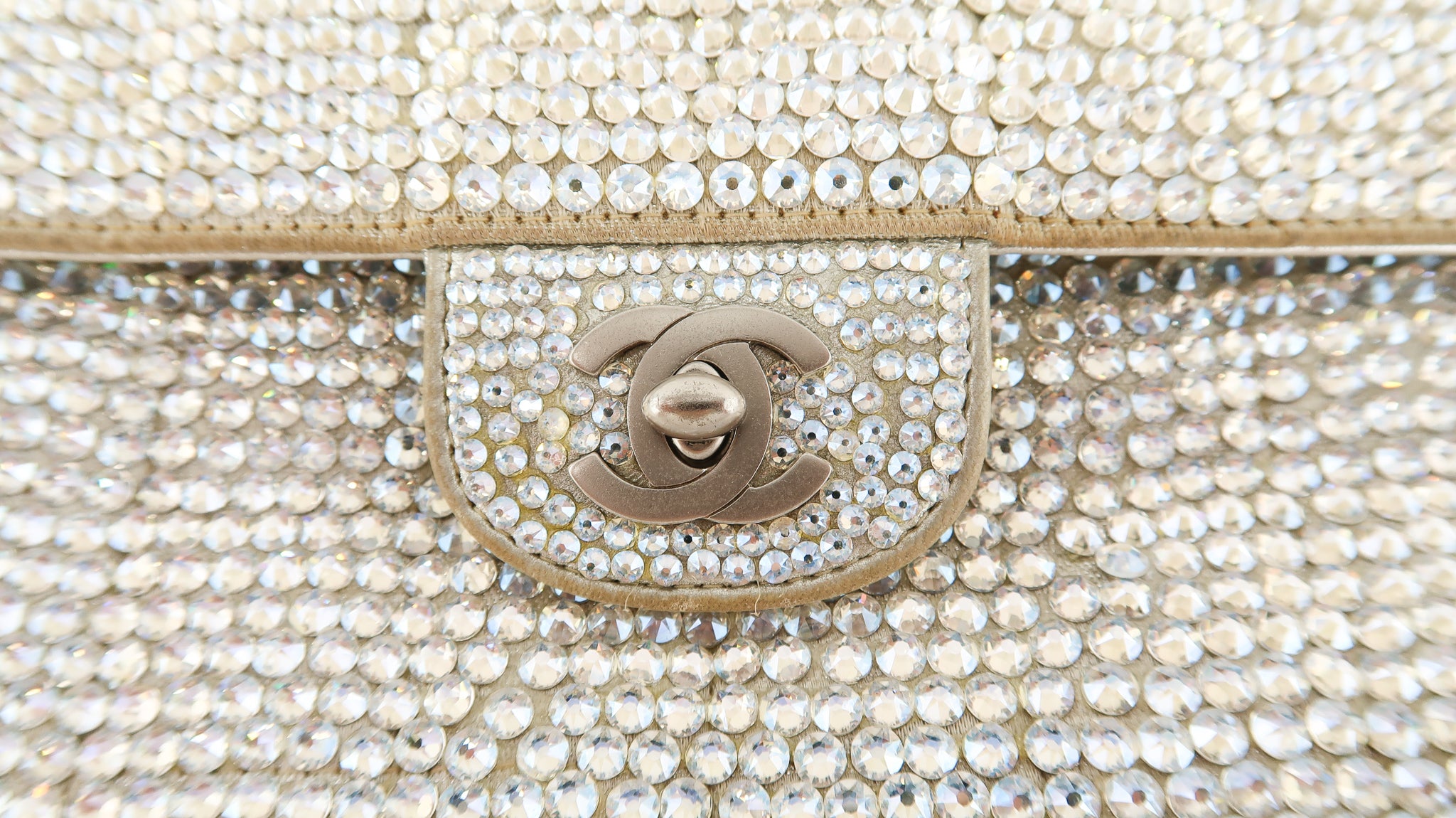 Chanel Women Mini Flap Bag Lambskin Glass Imitation Pearls Strass Gold  Silver - LULUX