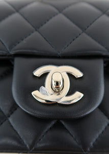 Chanel Lambskin Quilted Mini Top Handle Rectangle Flap Black – DAC