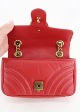 Load image into Gallery viewer, Gucci Calfskin Matelasse Mini GG Marmont Red