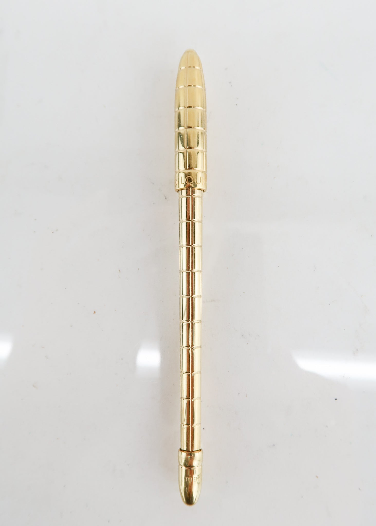 LOUIS VUITTON Styro Agenda Ballpoint Pen Metal Gold N75007 LV Auth