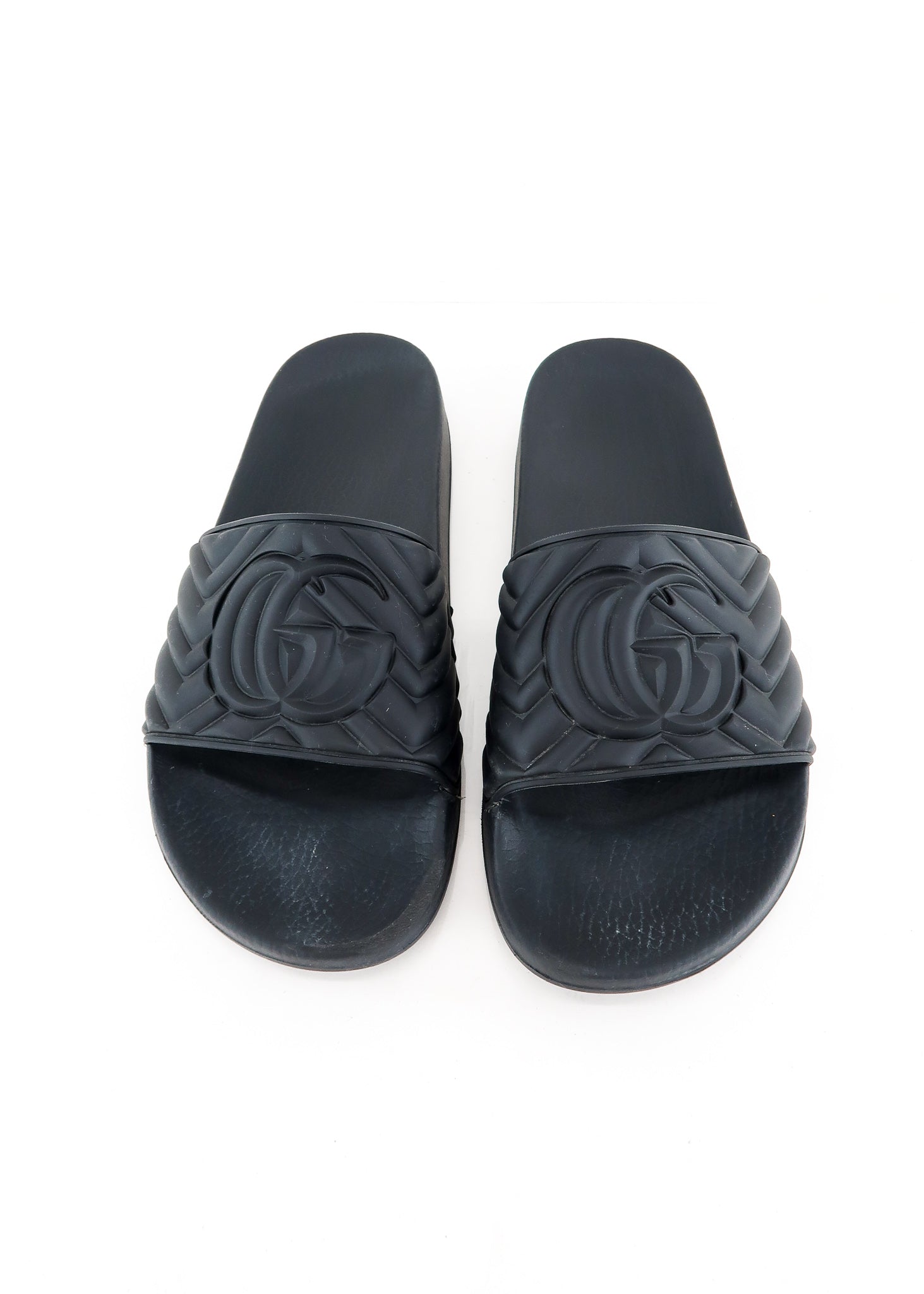 Gucci matelasse rubber slides Clearance