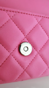 Chanel Lambskin Phone Crossbody Neon Pink
