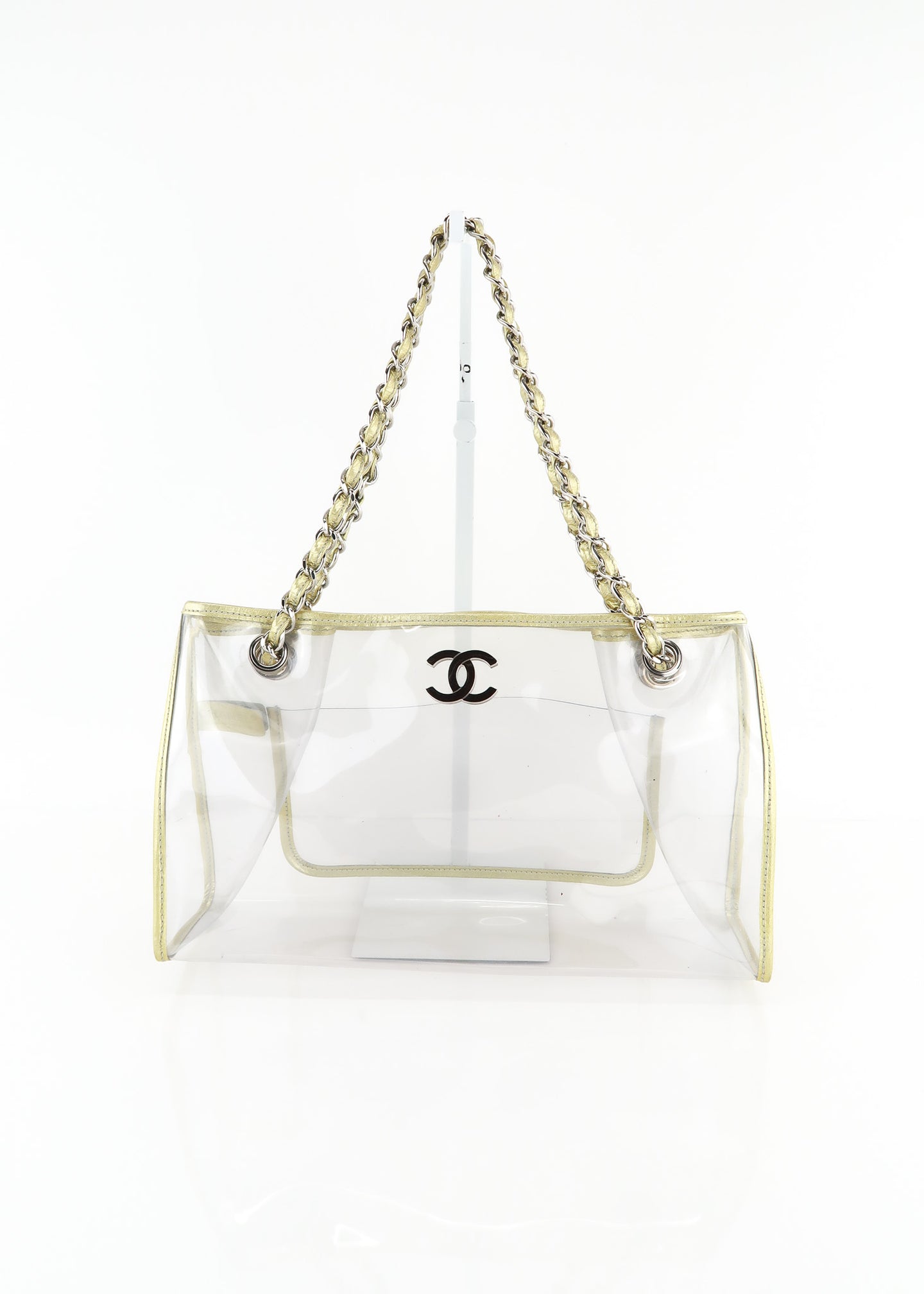 Auth CHANEL Transparent Tote Bag Vintage From Japan