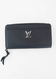 Louis Vuitton Red/White Leather Lockme Zippy Wallet