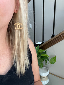 Chanel CC Chain Link Drop Earrings
