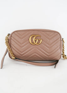 Gucci Marmont Matelasse Small Shoulder Bag Beige