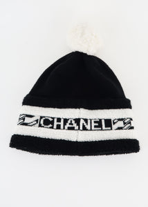 Chanel Logo Pom Pom Cashmere Beanie
