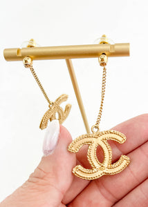 Chanel COCO Drop Earrings Gold