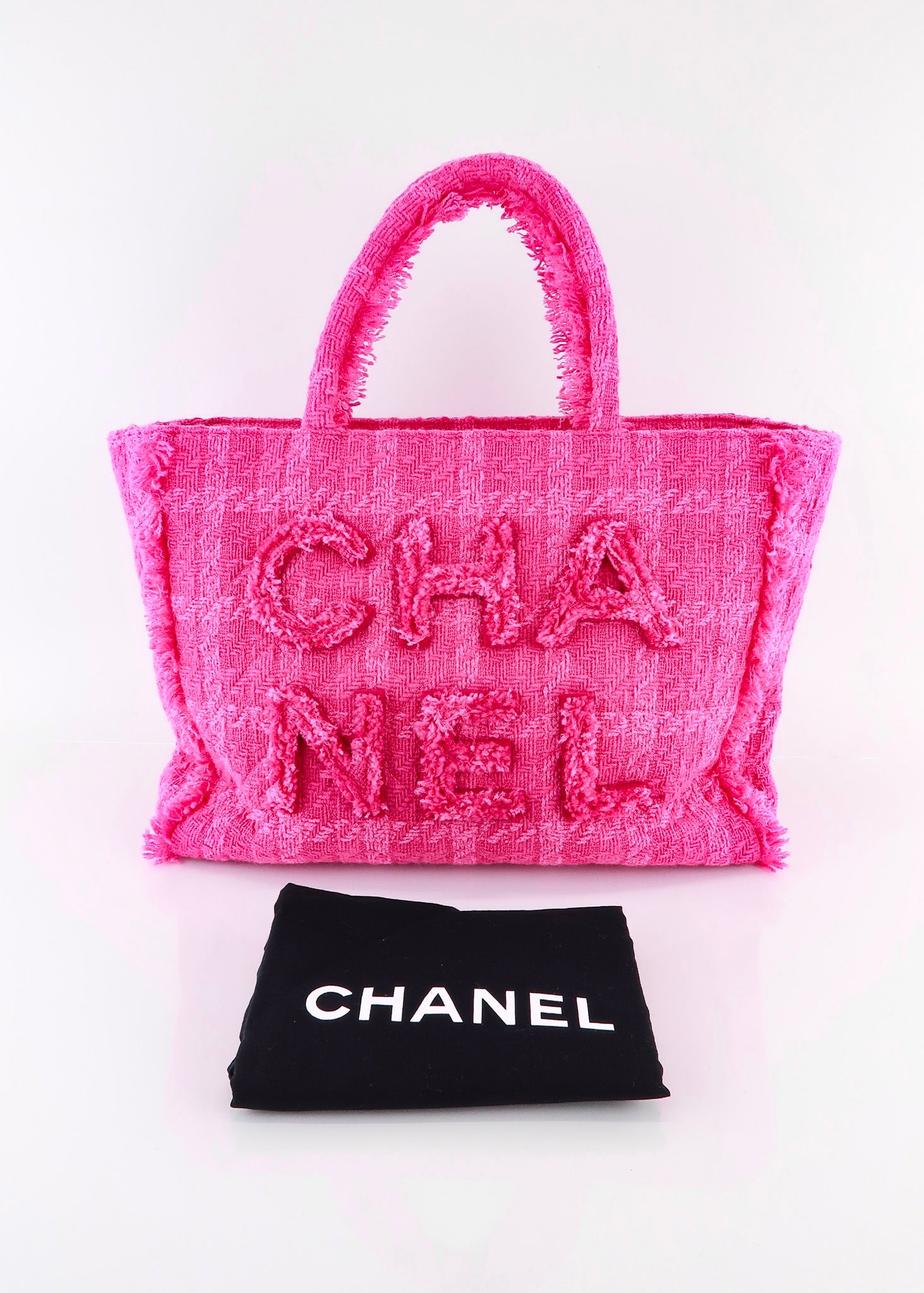 Vintage Chanel Hot Pink Large Shopping Tote Bag