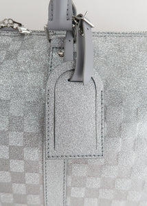 NEW-Louis Vuitton keepall 50 strap Travel bag Glitter silver by