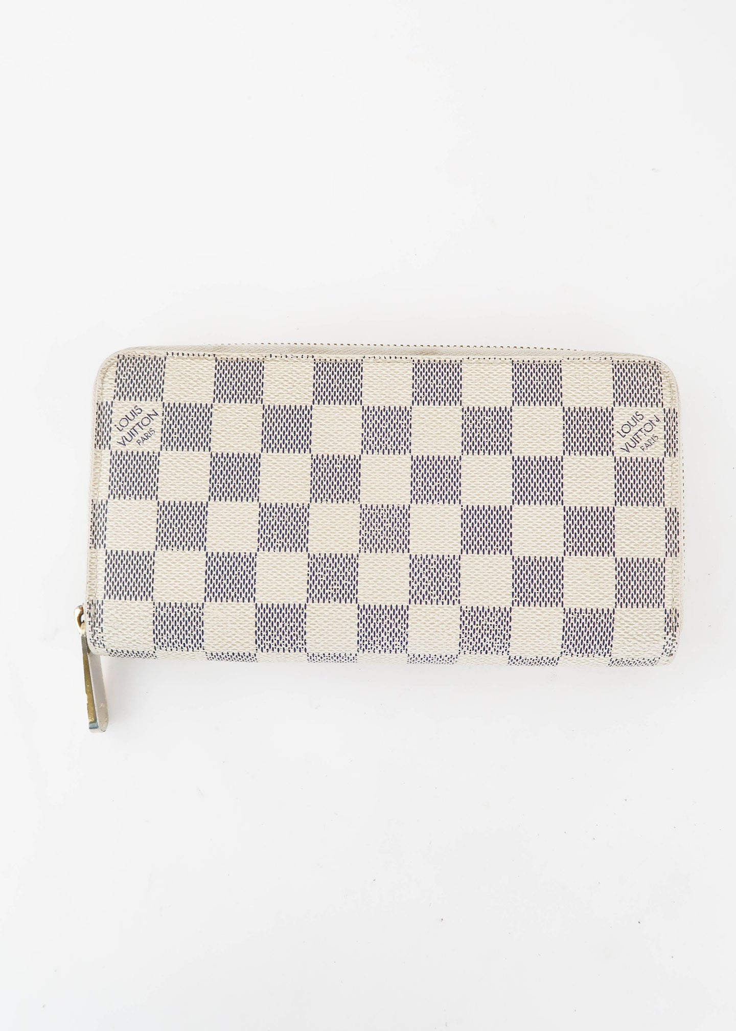 Authentic Louis Vuitton Damier Azur Zippy Zip Around Wallet 