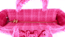 Load image into Gallery viewer, Chanel Giant Logo Shopping Bag Quilted Tweed Large Pink