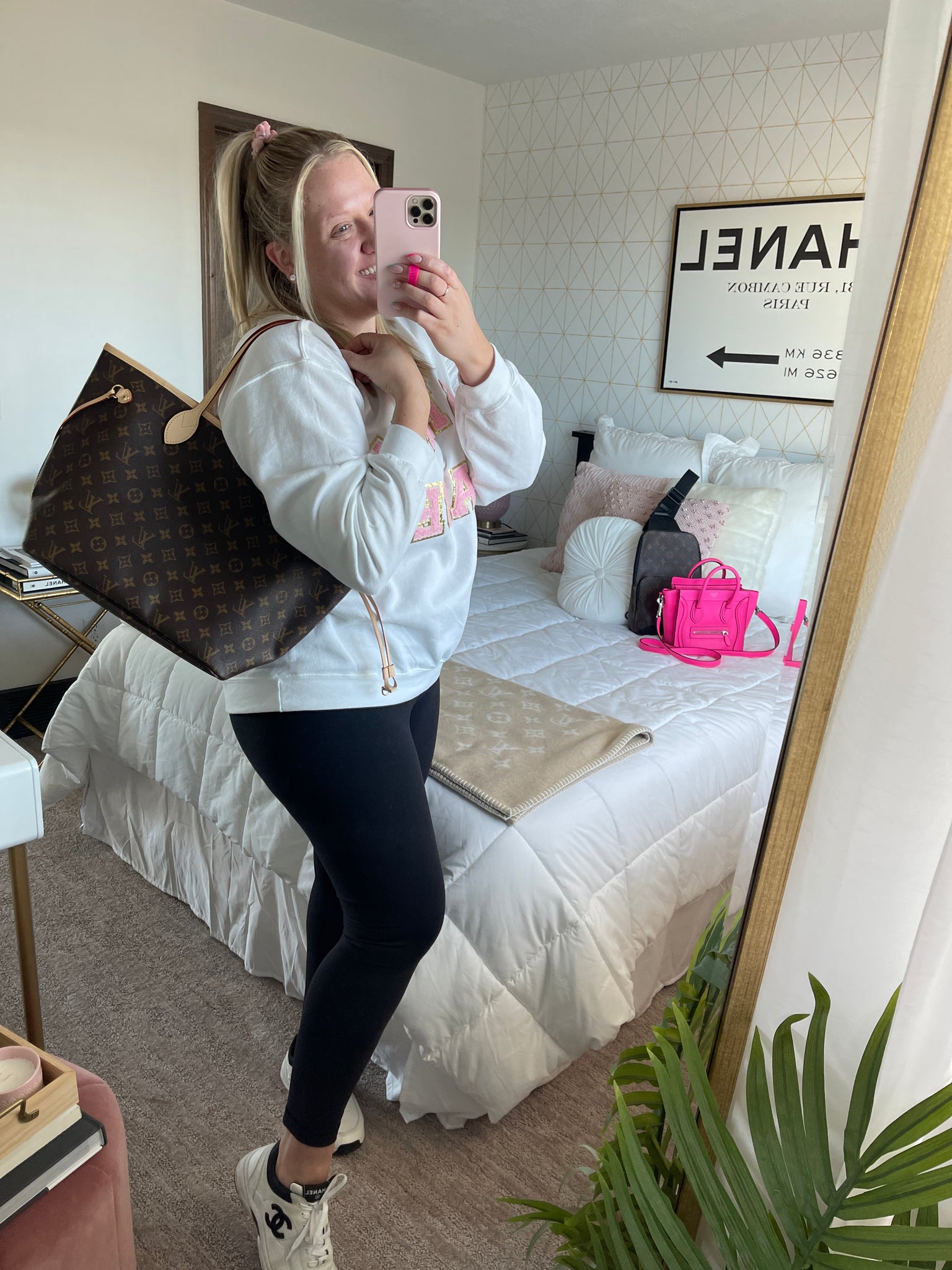 monogram louis vuitton neverfull mm outfit