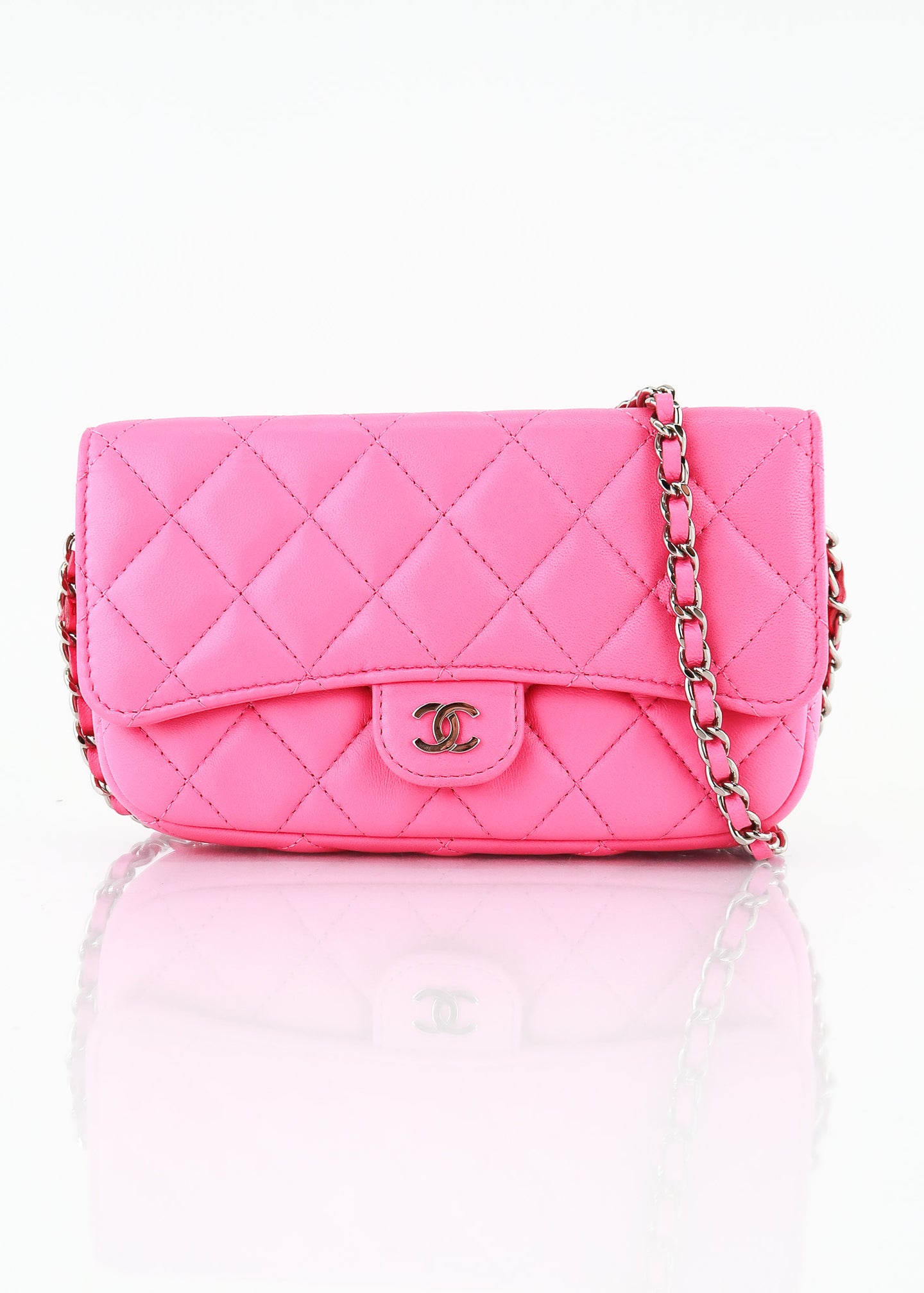 Chanel Lambskin Phone Crossbody Neon Pink – DAC