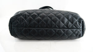 Saint Laurent Lambskin Quilted Maxi Icare Shopping Tote Black