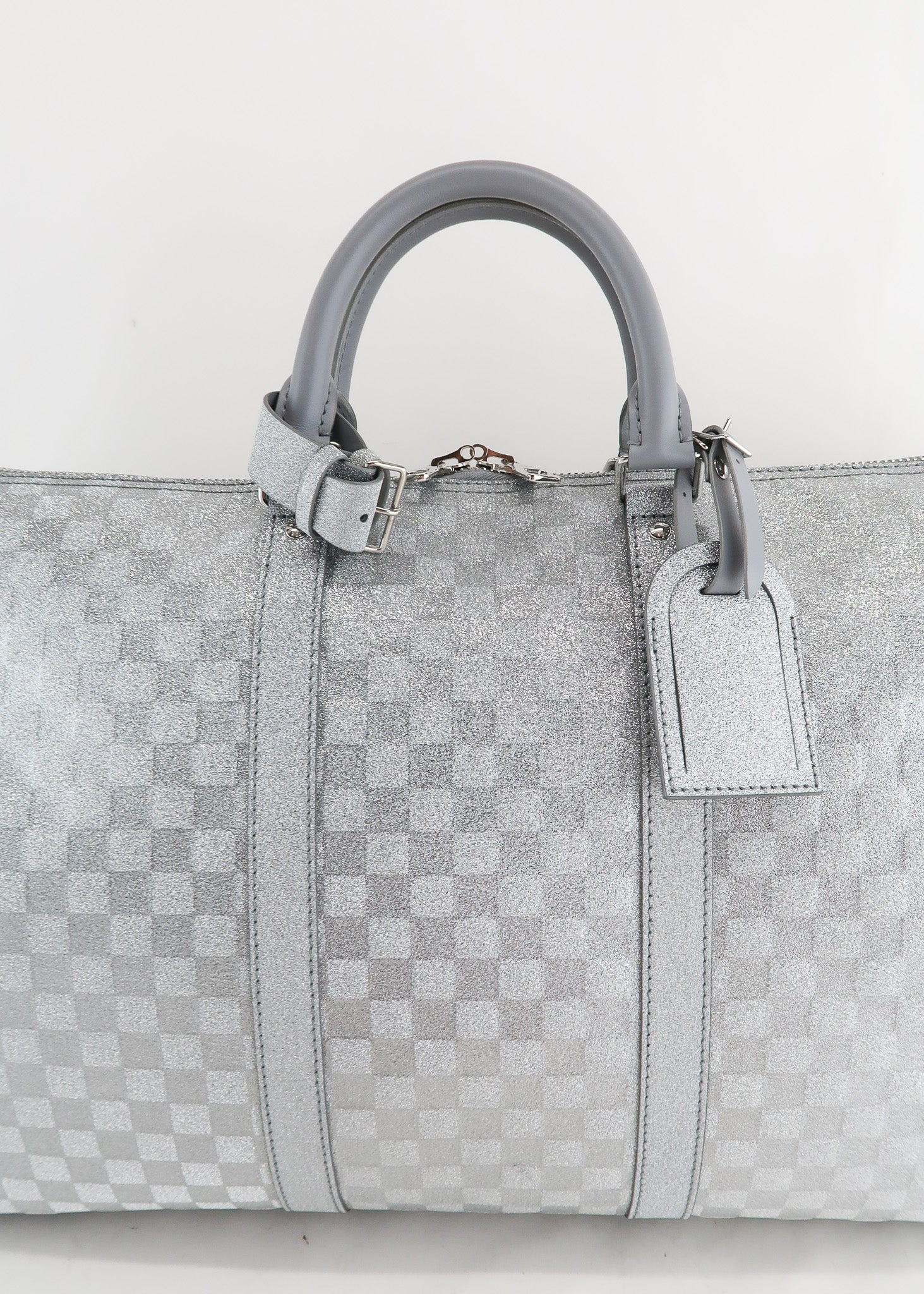 Louis Vuitton Keepall 50B Glitter Silver in Cowhide Leather with  Silver-tone - US