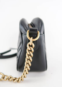 Gucci Marmont Matlasse Small Shoulder Bag Black