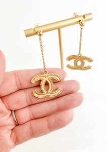 Chanel COCO Drop Earrings Gold