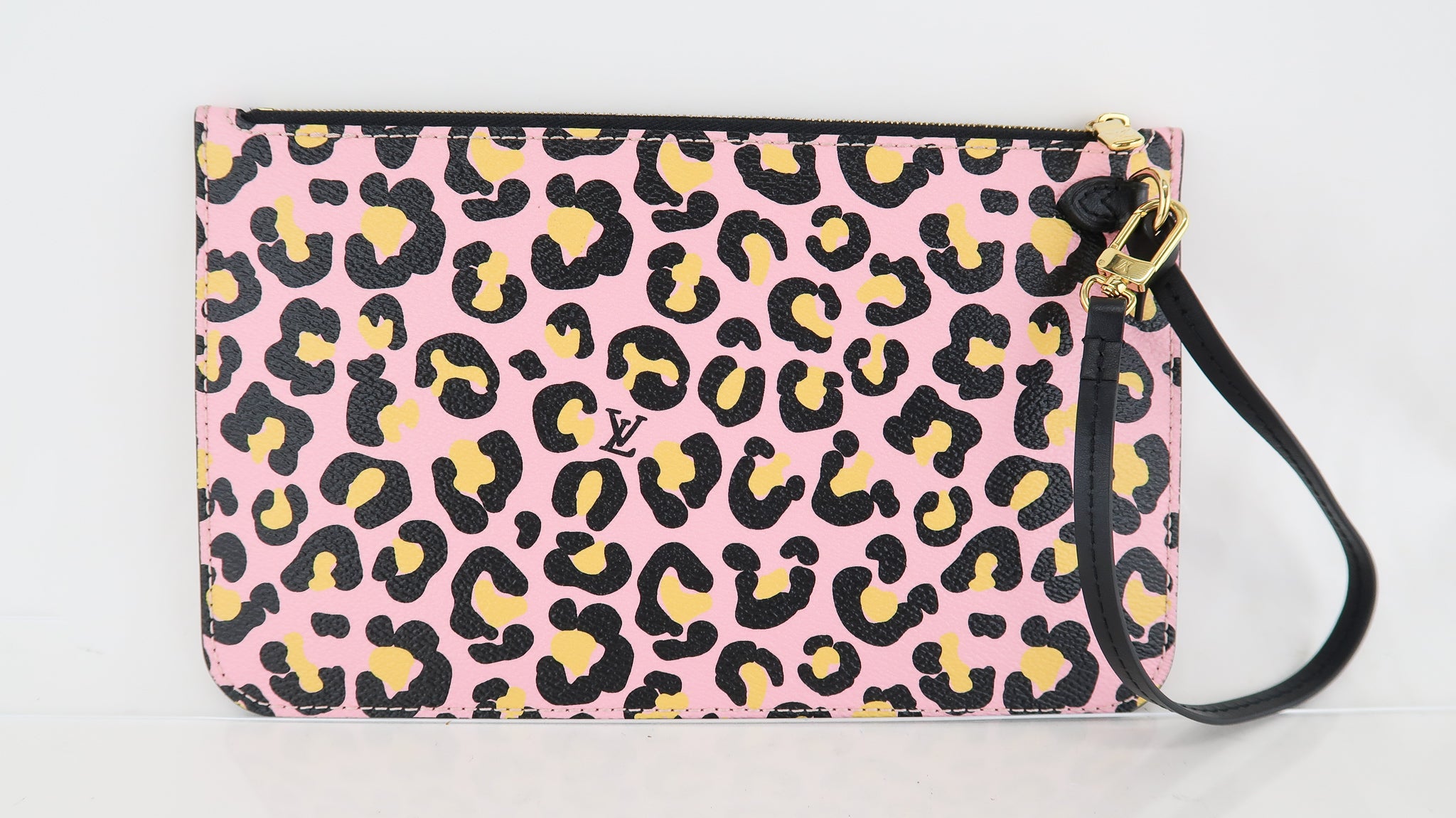 Louis Vuitton Neverfull Pochette Wild at Heart Leopard Print Coated Canvas  Large Pink 1123511