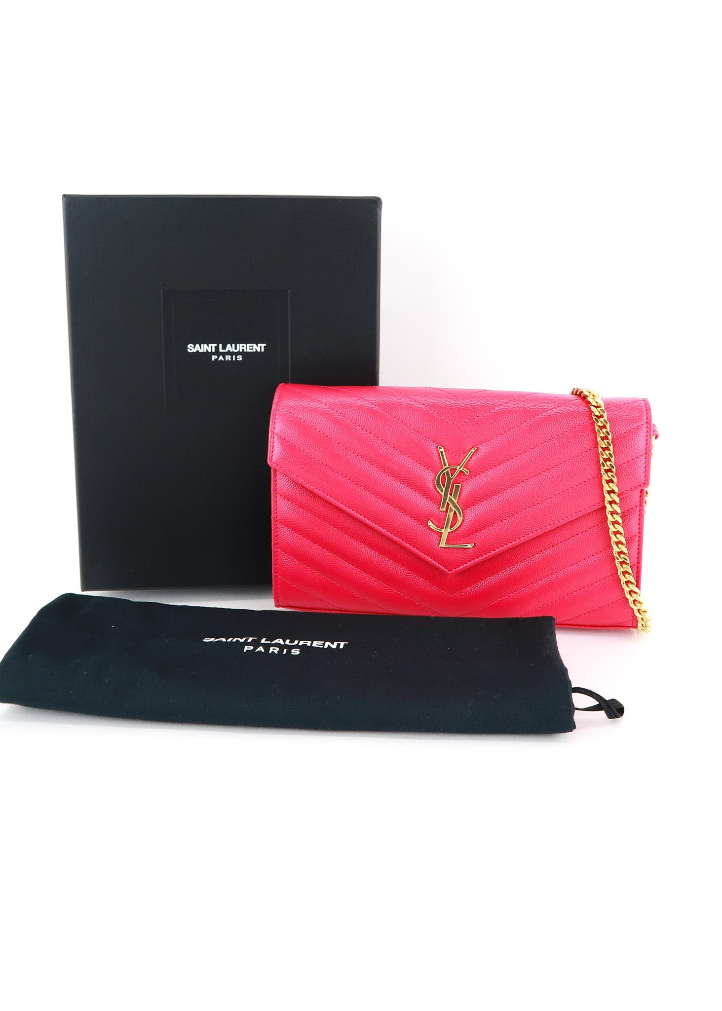 Saint Laurent Cassandra Red Leather Wallet (Pre-Owned)