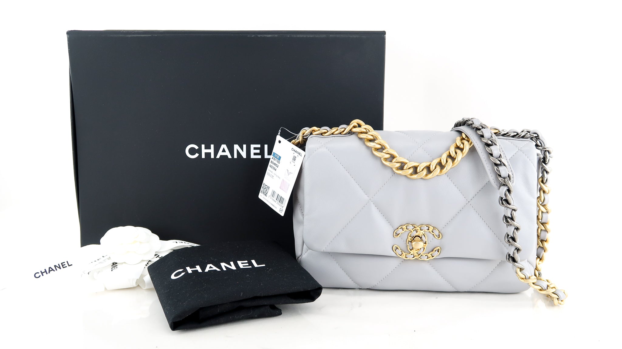 Chanel Tan Quilted Lambskin Medium Chanel 19 Bag, myGemma, AU