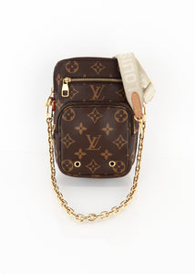 Louis Vuitton Monogram Utility Phone Sleeve Crossbody Bag - Brown