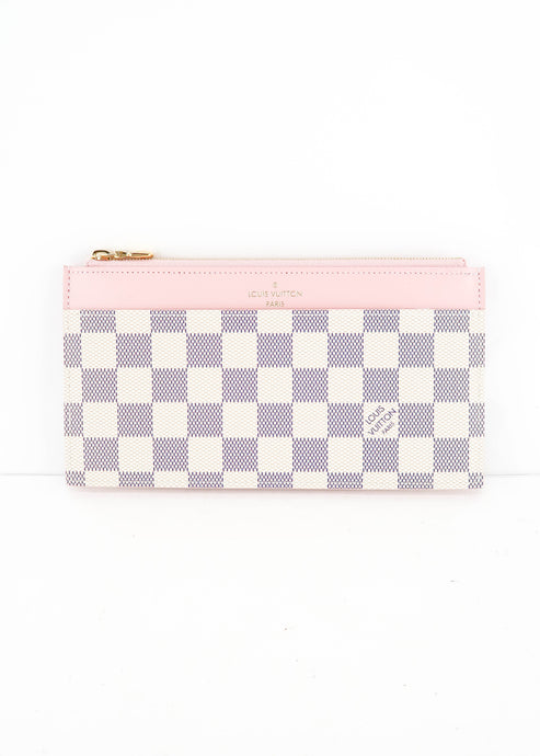 Louis Vuitton Damier Azur Slim Purse Pink