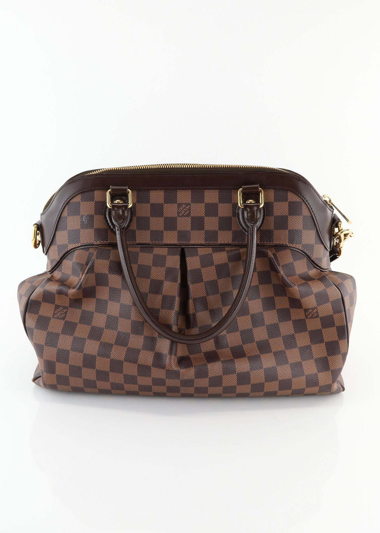 Louis+Vuitton+Trevi+Shoulder+Bag+PM+Brown+Canvas+Damier+Ebene for sale  online