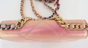 Chanel 19 Calfskin Wallet on Chain Iridescent Pink